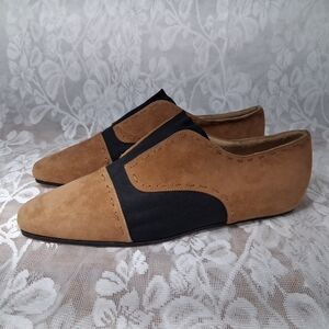 Pancaldi Artisan Model Italian Leather Hand-stitched Suede Flats Medieval Vibe